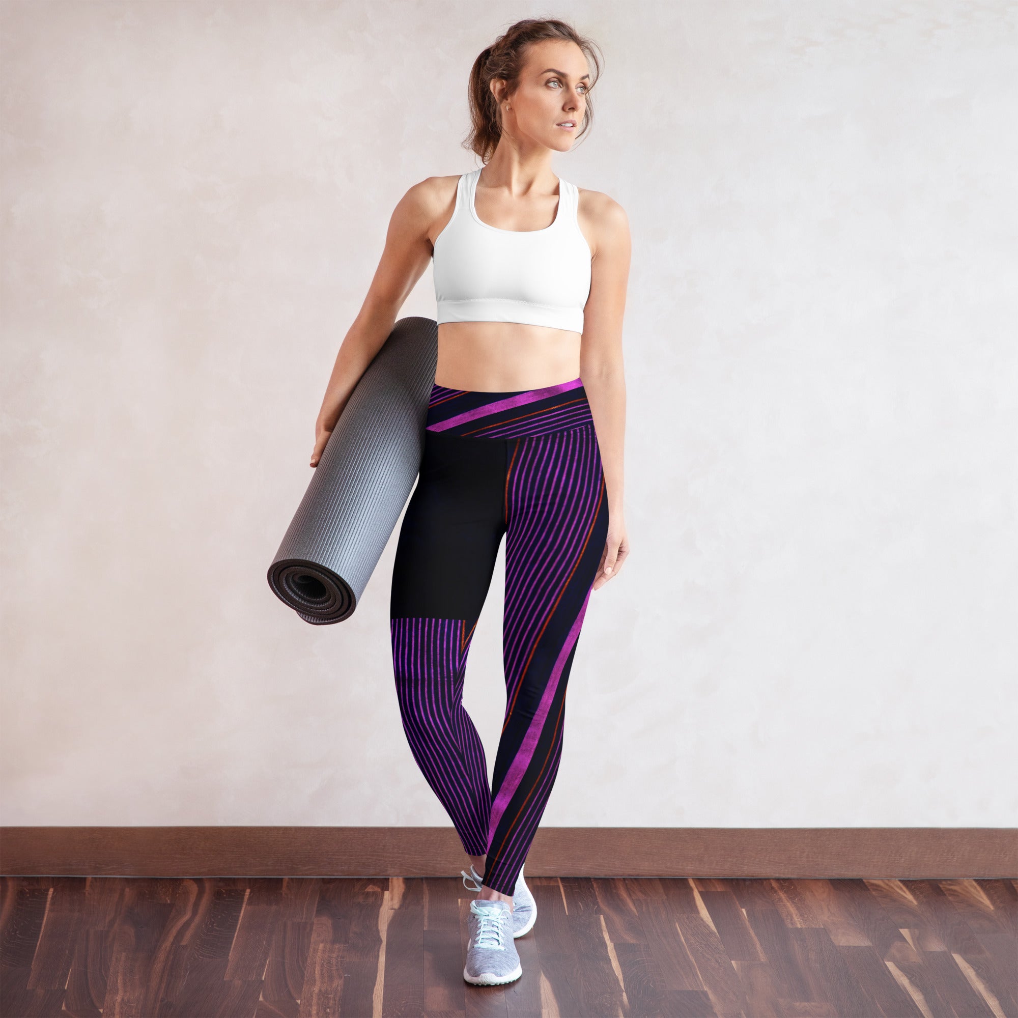 Dance Leggings. Yoga Pants. Gym or Workout High Waist Leggings. "Peppermint" Streetwear by WickedYo.